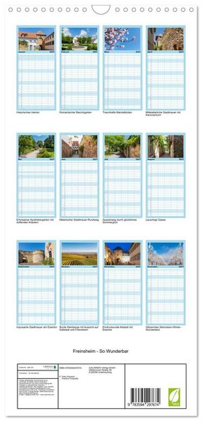 Produktbild: Familienplaner 2027 - Freinsheim - So Wunderbar mit 5 Spalten (Wandkalender, 21 x 45 cm) CALVENDO