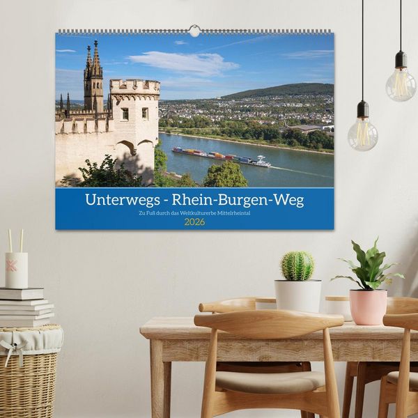 Produktbild: Unterwegs - Rhein-Burgen-Weg (Wandkalender 2026 DIN A2 quer), CALVENDO Monatskalender