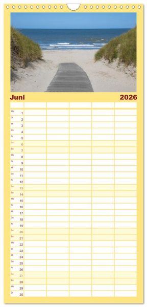 Produktbild: Familienplaner 2026 - Nordsee Insel Norderney mit 5 Spalten (Wandkalender, 21 x 45 cm) CALVENDO