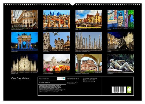 Produktbild: One Day Mailand (hochwertiger Premium Wandkalender 2027 DIN A2 quer), Kunstdruck in Hochglanz