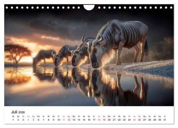 Produktbild: Gnus - die gro&szlig;en Wanderer (Wandkalender 2026 DIN A4 quer), CALVENDO Monatskalender