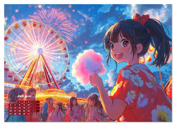 Produktbild: Anime Kalender &ndash; Charaktere im Slice-of-Life Stil (Tischkalender 2026 DIN A5 quer), CALVENDO Monatskalender