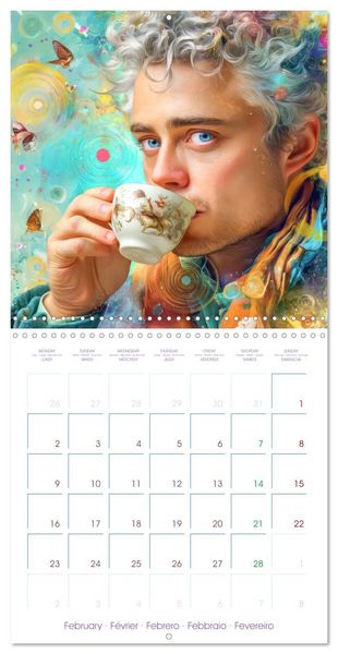 Produktbild: A cup of coffee - Is when happiness begins (Wall Calendar 2026 12 &times; 12 Inch) CALVENDO 12 Month Wall Calendar