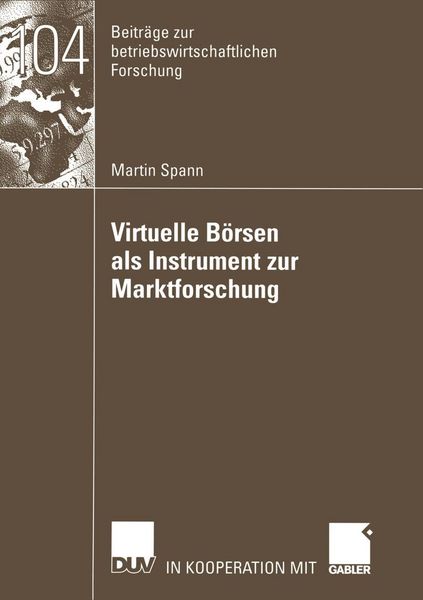 Produktbild: Virtuelle B&ouml;rsen als Instrument zur Marktforschung