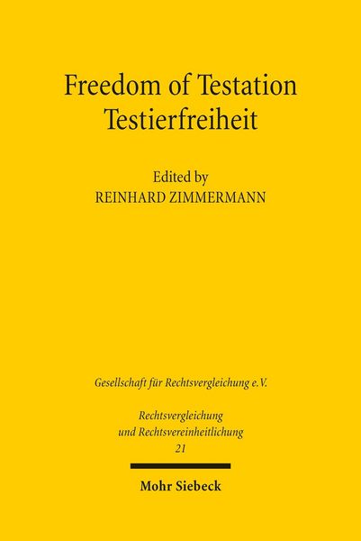 Produktbild: Freedom of Testation / Testierfreiheit