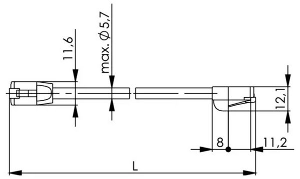 Produktbild: Teleg&auml;rtner 100008329 RJ45 Patchkabel CAT 5e F/UTP 2.0 m Schwarz Flammwidrig, mit Knickschutzt&uuml;lle 1 St.