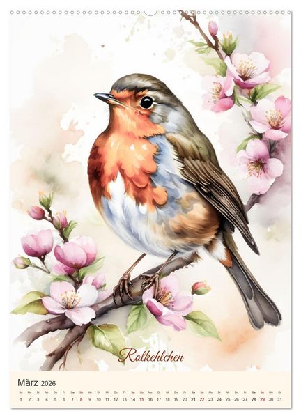 Produktbild: Alle V&ouml;gel sind schon da (hochwertiger Premium Wandkalender 2026 DIN A2 hoch), Kunstdruck in Hochglanz
