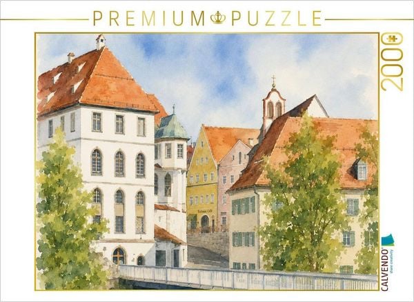 CALVENDO Puzzle Innenstadt von Füssen im Bereich der Lechhalde | 2000 Teile Lege-Größe 90 × 67 cm Foto-Puzzle für glückliche Stunden