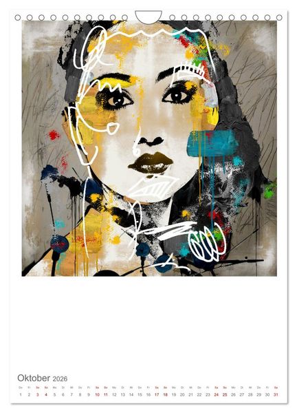 Produktbild: POP UP GIRLS Art Portr&auml;ts by Ulrike Langen (Wandkalender 2026 DIN A4 hoch), CALVENDO Monatskalender