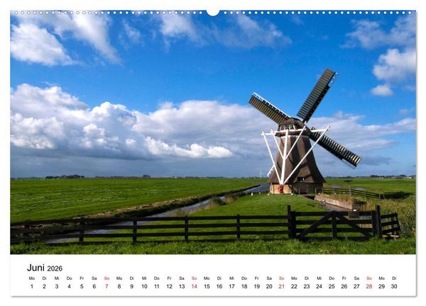 Produktbild: DIE SCH&Ouml;NSTEN WINDM&Uuml;HLEN IN HOLLAND 2026 (hochwertiger Premium Wandkalender 2026 DIN A2 quer), Kunstdruck in Hochglanz