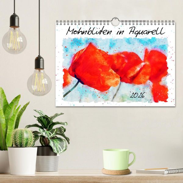 Produktbild: Mohnbl&uuml;ten in Aquarell (Wandkalender 2026 DIN A4 quer), CALVENDO Monatskalender