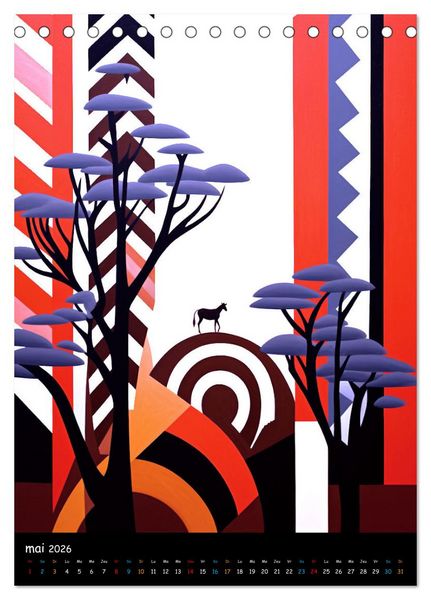 Produktbild: L'esprit africain (Calendrier de bureau 2026 DIN A5 horizontal), CALVENDO calendrier mensuel