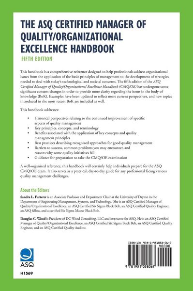 Produktbild: The ASQ Certified Manager of Quality/Organizational Excellence Handbook