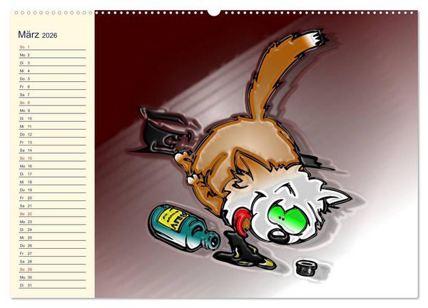 Produktbild: Alles f&uuml;r die Katz! Lustiger Katzen-Planer (hochwertiger Premium Wandkalender 2026 DIN A2 quer), Kunstdruck in Hochglanz