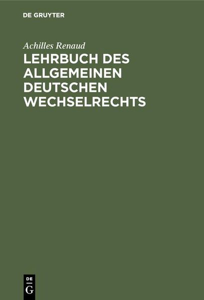 Produktbild: Lehrbuch des allgemeinen deutschen Wechselrechts
