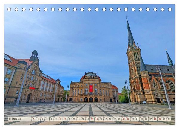 Produktbild: Chemnitz Impressionen aus der Kulturhauptstadt (Tischkalender 2026 DIN A5 quer), CALVENDO Monatskalender
