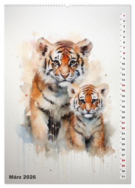 Produktbild: Niedliche Tierfamilien (hochwertiger Premium Wandkalender 2026 DIN A2 hoch), Kunstdruck in Hochglanz