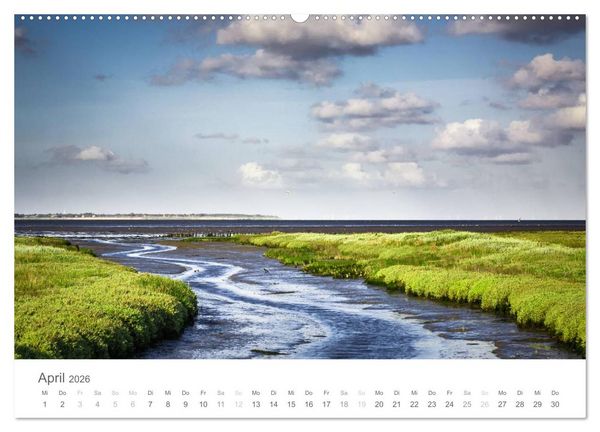 Produktbild: Nordfriesische Inselwelt - Bunte Watt- und Wolkenlandschaften (Wandkalender 2026 DIN A2 quer), CALVENDO Monatskalender