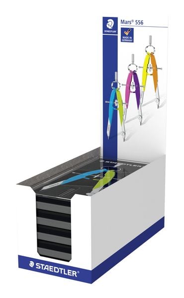 Produktbild: STAEDTLER Mars comfort 556, Pr&auml;zisions-Geometriezirkel, Zirkel, neon blau/gr&uuml;n 556 00-N1