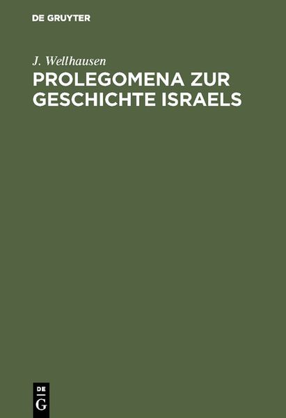 Produktbild: Prolegomena zur Geschichte Israels
