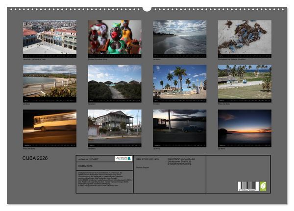 Produktbild: CUBA 2026 (Wandkalender 2026 DIN A2 quer), CALVENDO Monatskalender