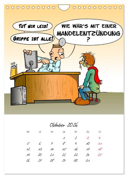 Produktbild: Trumix Cartoons - Gesundheit (Wandkalender 2026 DIN A4 hoch), CALVENDO Monatskalender