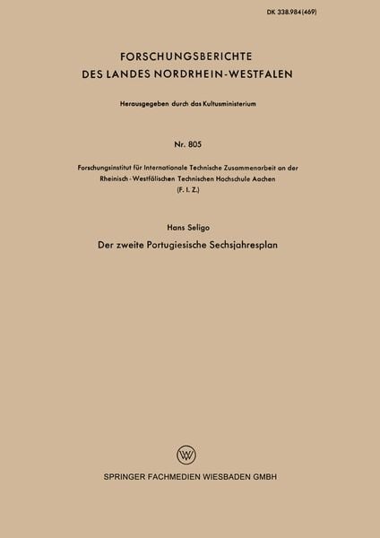 Produktbild: Der zweite Portugiesische Sechsjahresplan