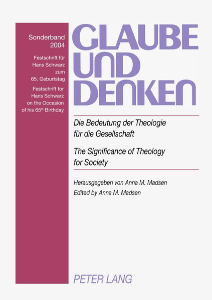 Produktbild: Die Bedeutung der Theologie f&uuml;r die Gesellschaft- The Significance of Theology for Society