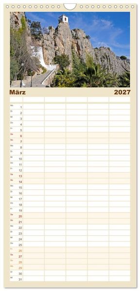 Produktbild: Familienplaner 2027 - Costa Blanca - Spaniens wei&szlig;e K&uuml;ste mit 5 Spalten (Wandkalender, 21 x 45 cm) CALVENDO