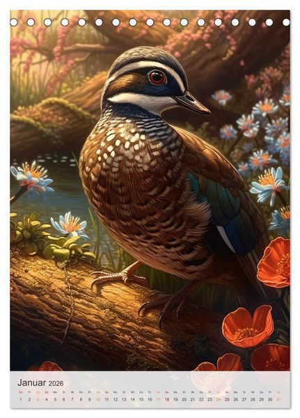Produktbild: Fantastische Vogelwelt (Tischkalender 2026 DIN A5 hoch), CALVENDO Monatskalender
