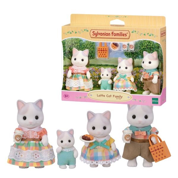 Sylvanian Families 5738 - Latte Cat Family, Milchkatzen Familie, Spielset