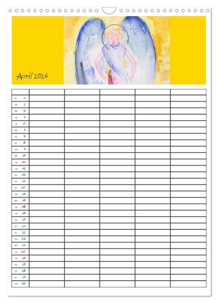Produktbild: Engelhafter Familienplaner (Wandkalender 2026 DIN A3 hoch), CALVENDO Monatskalender