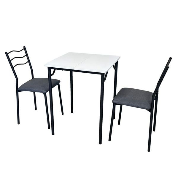Produktbild: HTI-Living Essgruppe Thora 3-teilig Tischplatte Schwarz Essgruppe Thora 3-teilig Tischplatte Schwarz