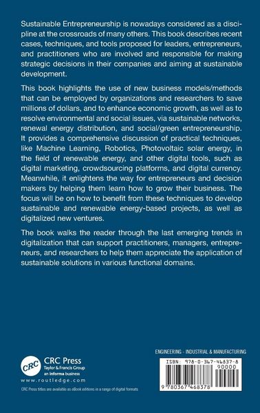 Produktbild: Sustainable Entrepreneurship, Renewable Energy-Based Projects, and Digitalization