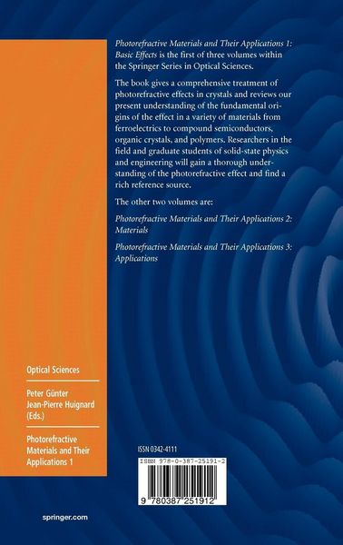 Produktbild: Photorefractive Materials and Their Applications 1