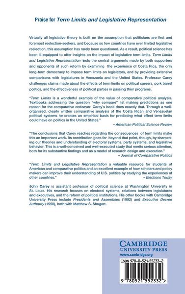 Produktbild: Term Limits and Legislative Representation