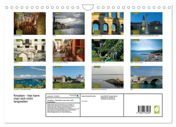 Produktbild: Kroatien - hier kann man sich nicht langweilen (Wandkalender 2026 DIN A4 quer), CALVENDO Monatskalender
