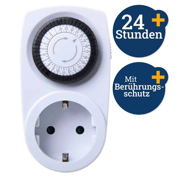 Produktbild: Elektrische Zeitschaltuhr Mechanisch Analog wei&szlig;