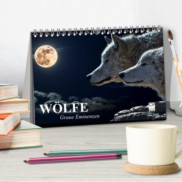 Produktbild: W&ouml;lfe. Graue Eminenzen (Tischkalender 2026 DIN A5 quer), CALVENDO Monatskalender