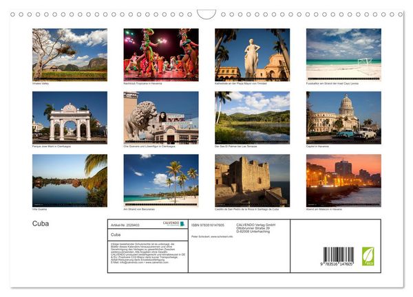 Produktbild: Cuba (Wandkalender 2026 DIN A3 quer), CALVENDO Monatskalender