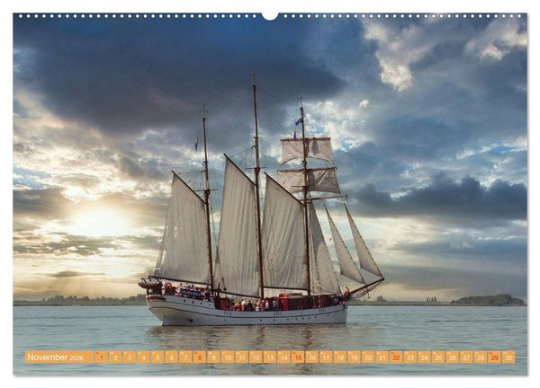Produktbild: Segeln im Sonnenuntergang (Wandkalender 2026 DIN A2 quer), CALVENDO Monatskalender