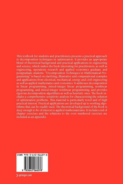 Produktbild: Decomposition Techniques in Mathematical Programming