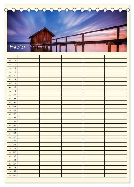 Produktbild: Urlaubsparadiese - Familienplaner (Tischkalender 2026 DIN A5 hoch), CALVENDO Monatskalender