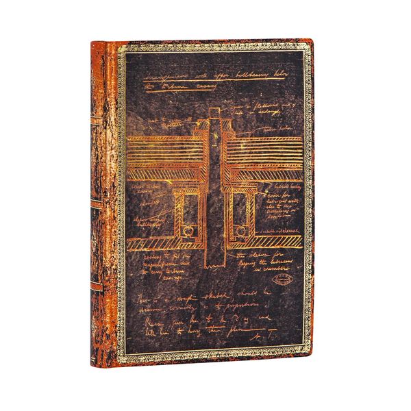 Produktbild: Softcover Notizbuch Tesla, Skizze einer Turbine, Mini, Liniert