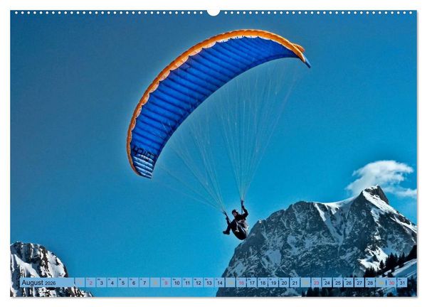 Produktbild: Frei sein - Paragliding (Wandkalender 2026 DIN A2 quer), CALVENDO Monatskalender