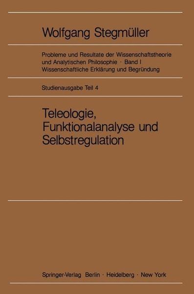 Produktbild: Teleologie, Funktionalanalyse und Selbstregulation (Kybernetik)