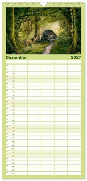 Produktbild: Familienplaner 2027 - Vom Zauber der Einsamkeit mit 5 Spalten (Wandkalender, 21 x 45 cm) CALVENDO