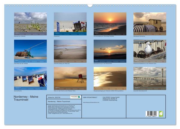Produktbild: Norderney - Meine Trauminsel (Wandkalender 2026 DIN A2 quer), CALVENDO Monatskalender