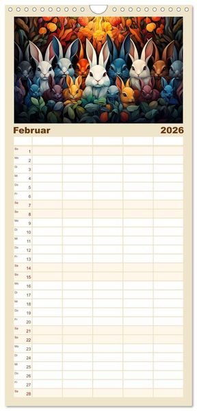 Produktbild: Familienplaner 2026 - Gruppentreffen mit 5 Spalten (Wandkalender, 21 x 45 cm) CALVENDO