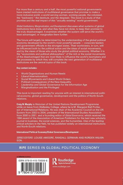 Produktbild: Global Institutions, Marginalization and Development